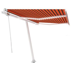 Outsunny Tenda da Sole da Esterno Balcone a Parete Avvolgibile  Impermeabile, Arancione e Bianco, 3×2.5m arancione e bianco 300 × 250cm