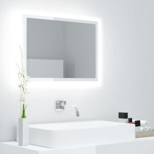 VidaXL Specchio da Bagno Bianco Lucido 60x8,5x37 cm in Truciolato