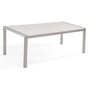 Tavolo da Pranzo Struttura in Alluminio Bianco per 6 Persone 180 x 90 cm Beliani