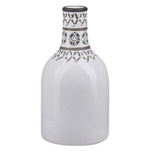 Vaso per fiori decorativo in ceramica effetto craquelé stile vintage bianco Beliani