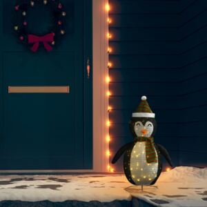 VidaXL Figura Decorativa Natalizia Pinguino LED Tessuto Pregiato 60 cm