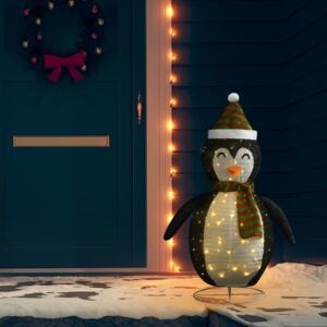 VidaXL Figura Decorativa Natalizia Pinguino LED Tessuto Pregiato 120cm