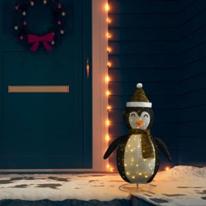 VidaXL Figura Decorativa Natalizia Pinguino LED Tessuto Pregiato 90cm
