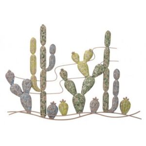 Pannello con cactus, Struttura in ferro, 2,5 x 64 x 90 cm
