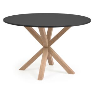 Tavolo tondo in legno Marrone gambe metallo da 4 posti cm 130x130