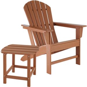 Tectake 404172 sedia da giardino janis con tavolino kamala resistente alle intemperie - marrone