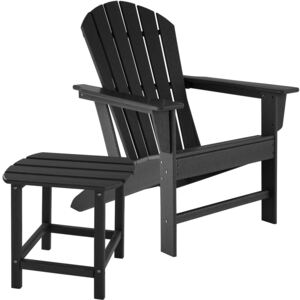 Tectake 404171 sedia da giardino janis con tavolino kamala resistente alle intemperie - nero