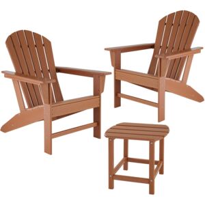 Tectake 404176 2 sedie da giardino janis con tavolino kamala resistenti alle intemperie - marrone