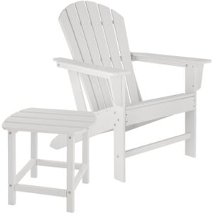 Tectake 404174 sedia da giardino janis con tavolino kamala resistente alle intemperie - bianco