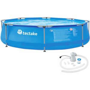 Tectake 402895 piscina rotonda con telaio in acciaio e pompa filtraggio - ø 300 x 76 cm