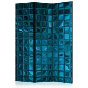 Paravento separè 3 pannelli mosaico azzurro