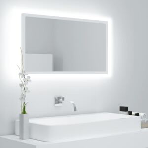 VidaXL Specchio da Bagno con LED Bianco 80x8,5x37 cm in Truciolato