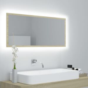 VidaXL Specchio da Bagno LED Rovere Sonoma 100x8,5x37 cm in Truciolato