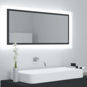 VidaXL Specchio da Bagno con LED Grigio 100x8,5x37 cm in Truciolato