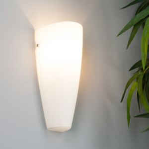 Hermine - lampada da parete in vetro bianco
