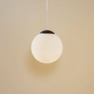 Lampada sospensione Ball, vetro opale/cromo, Ø30cm
