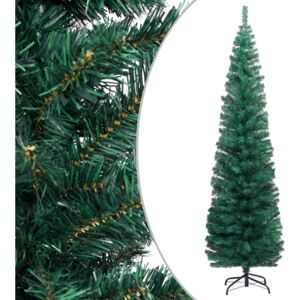 VidaXL Albero di Natale Artificiale Sottile Supporto Verde 180 cm PVC