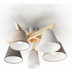 Lampadario fisso YOKE 5xE14/40W/230V naturale legno