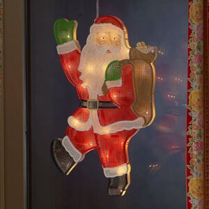 Decorazione per finestra Babbo Natale con 20 LED