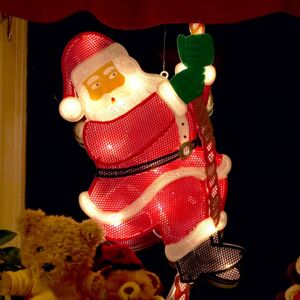 Babbo Natale che si arrampica - decorazione LED