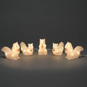Figure luminose LED scoiattoli da esterni, set 5x