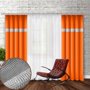 Tenda con nastro e zirconi 140x250 cm arancio