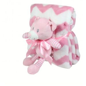 Coperta per bebè 75x90 cm + Giocattolo orsacchiotto rosa