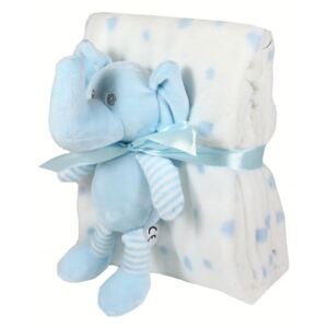 Coperta per bebè 75x90 cm + Giocattolo elefante blu