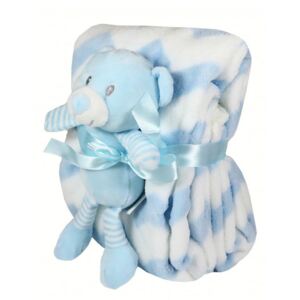 Coperta per bebè 75x90 cm + Giocattolo orsacchiotto blu