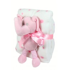 Coperta per bebè 75x90 cm + Giocattolo elefante rosa