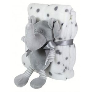 Coperta per bebè 75x90 cm + Giocattolo elefante grigio