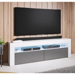 Mobile TV modello Aker (140x50,5cm) colore bianco e grigio