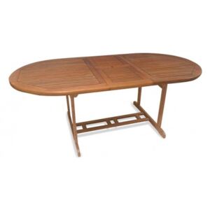 Tavolo allungabile in legno di eucalipto, colore marrone, Misure cm 160 (allungabile fino a 200) x 100 x h72
