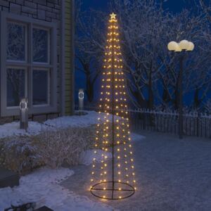 VidaXL Albero di Natale a Cono con 136 LED Bianco Caldo 70x240 cm