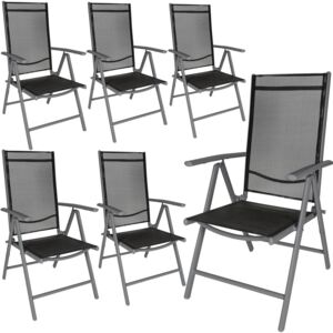 Tectake 404366 6 sedie da giardino in alluminio - nero/antracite