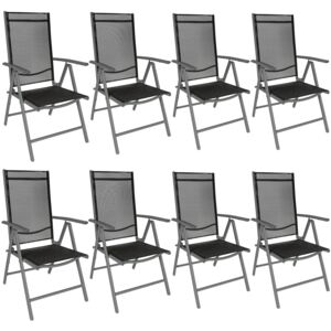 Tectake 404367 8 sedie da giardino in alluminio - nero/antracite