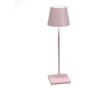Lampada da tavolo LED Poldina, batteria, rosa