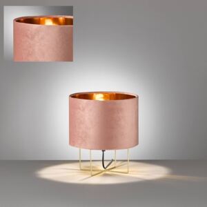 Lampada da tavolo Aura, velluto, alta 32 cm, rosa