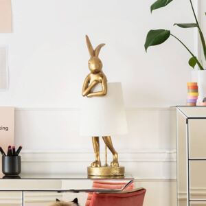 KARE Animal Rabbit lampada da tavolo oro/bianco
