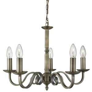 Lampadario Richmond ottone anticato, 5 luci