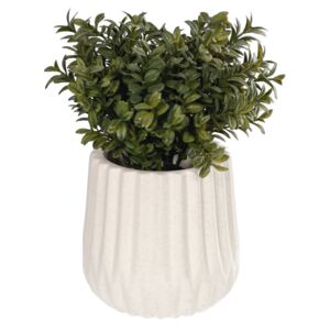 Kave Home - Pianta artificiale Milan Leaves con vaso in ceramica bianco 23,5 cm