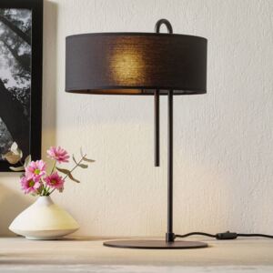 Lampada da tavolo di stoffa Clip, nero, alta 53 cm
