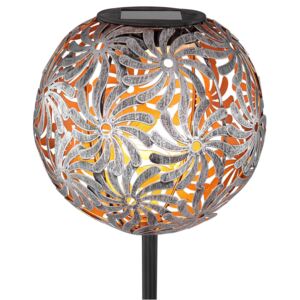 Lampada LED solare 33632 sfera metallo, argento