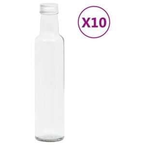 VidaXL Bottigliette in Vetro 260 ml con Tappo a Vite 10 pz