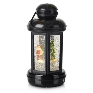 Lanterna decorativa LED Cosy nera con glitter