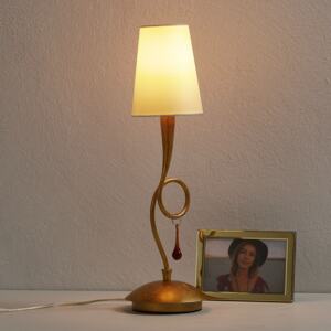Lampada da tavolo Paola oro, tessuto, 1 luce