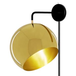 Nyta Tilt Globe Wall Brass applique con spina