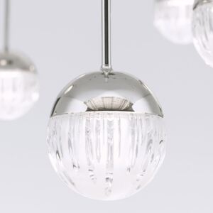 Sospensione LED Ball 10 luci nichel decentrale