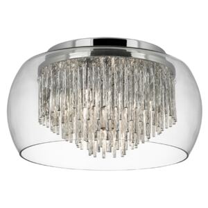 Elegante plafoniera vetro Curva spirali alluminio