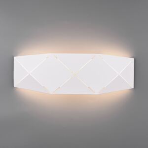 Applique LED Zandor bianca, larga 40 cm
